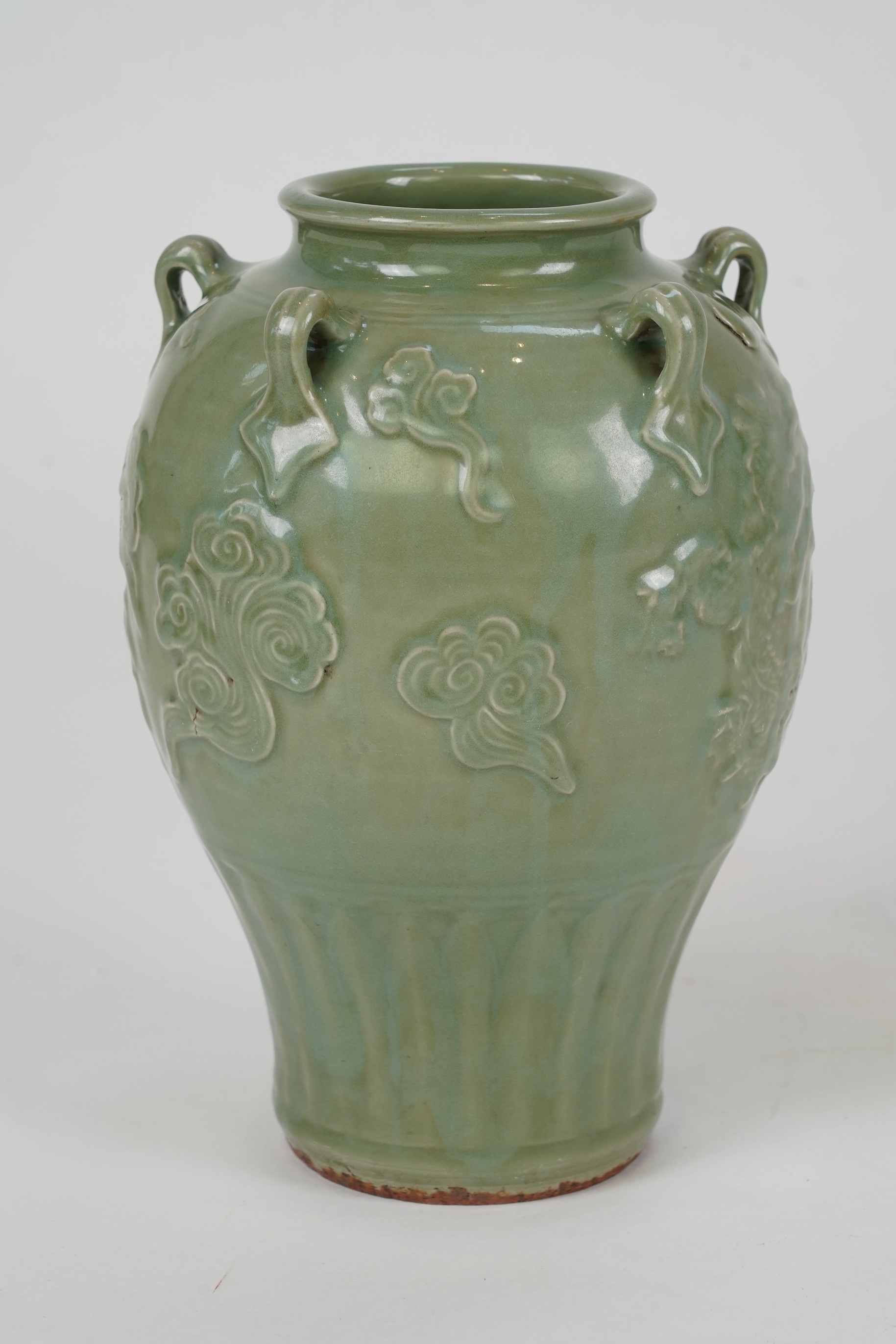 A Chinese Longquan style celadon vase